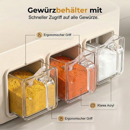 Spice Rack Without Drilling – 3 Transparent Drawers