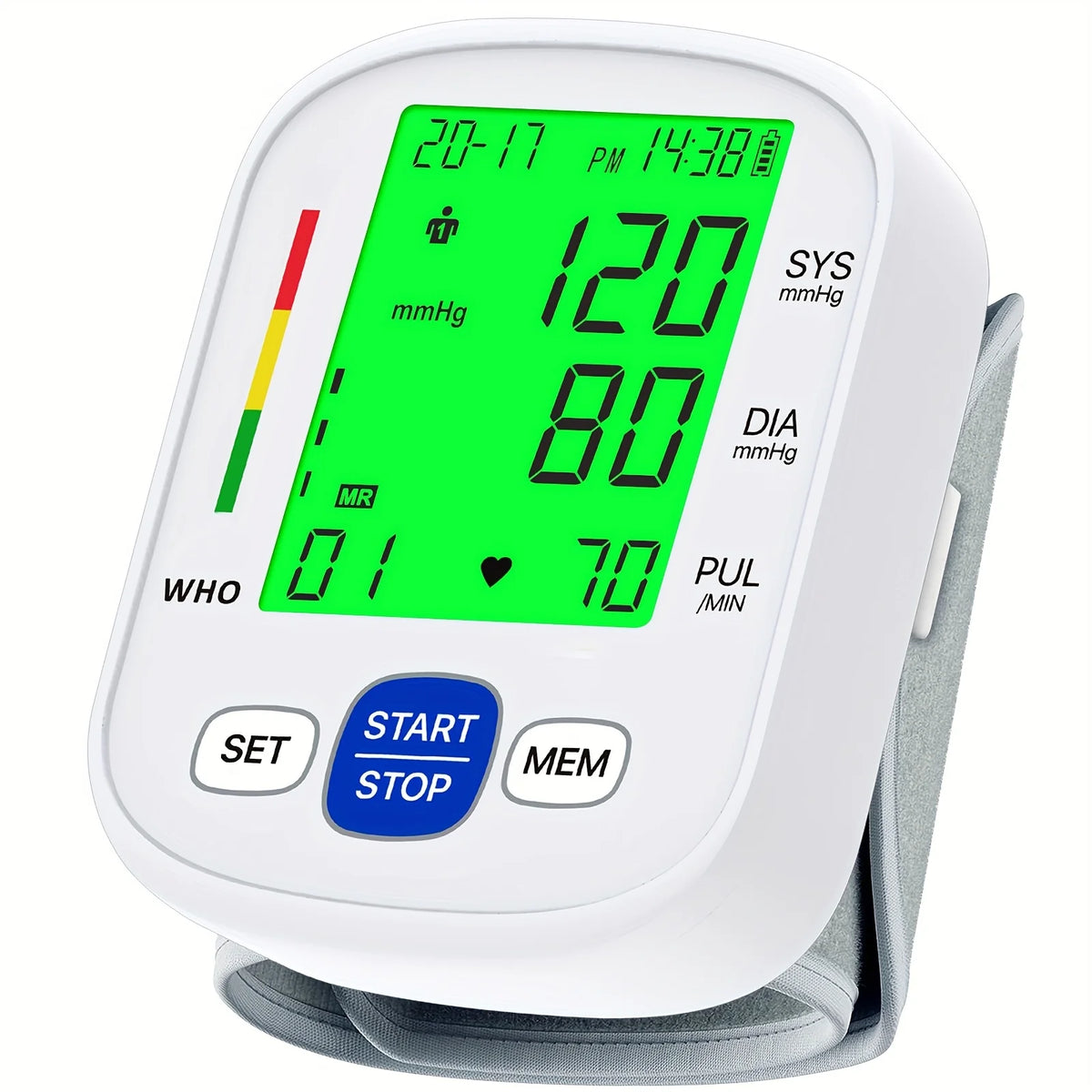 Wrist Blood Pressure Monitor with Illuminated Display