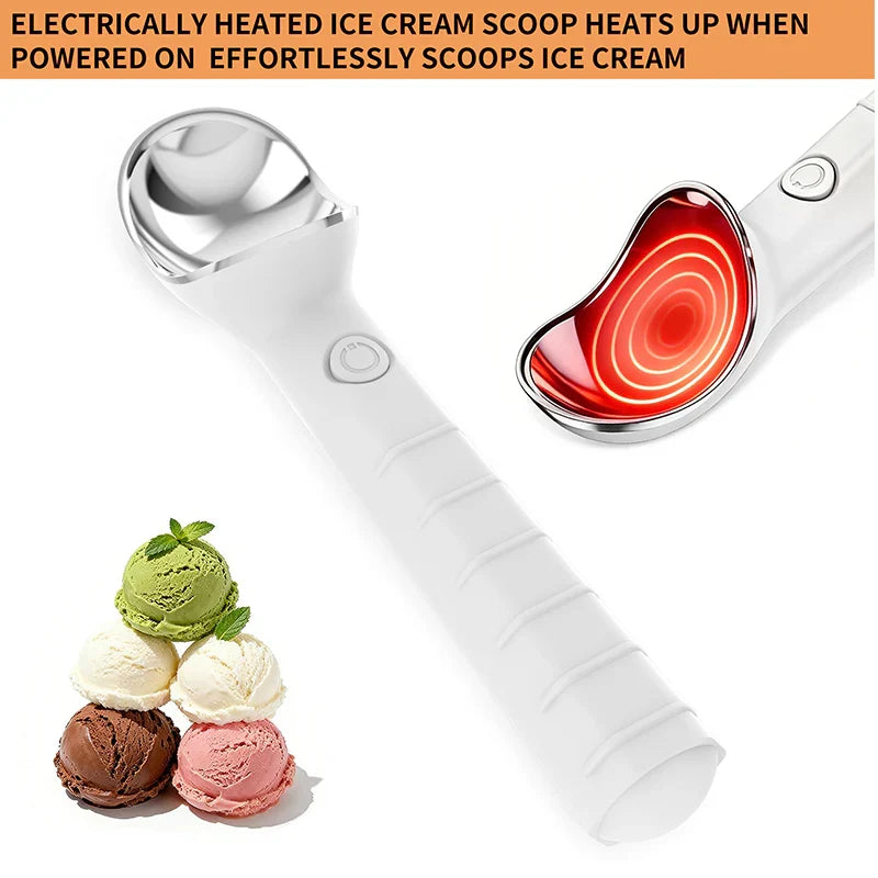 Heated ice cream scoop – serve immediately