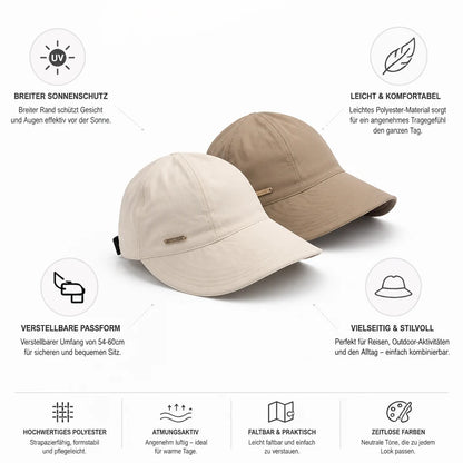 Lightweight polyester sun hat with adjustable wide brim (2-pack)