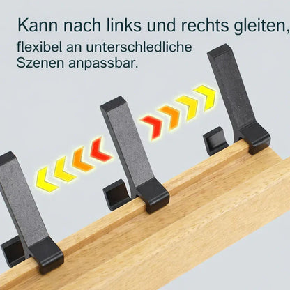 Wall coat rack with adjustable double hooks