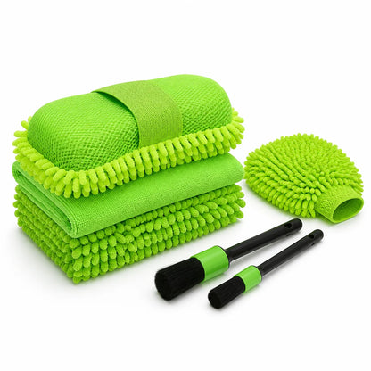 Scratch-free, paint-friendly microfiber car wash set (sponges, towels & gloves)