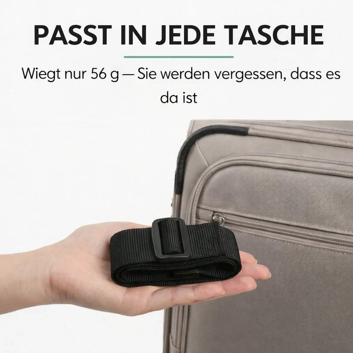 Luggage strap with click fastener – hands free