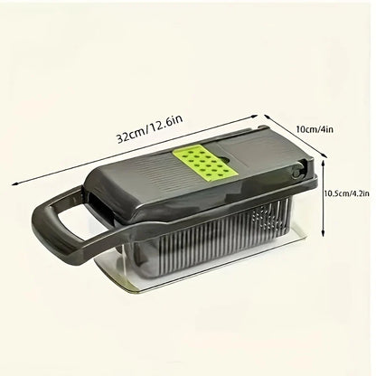Multifunctional 16-in-1 Vegetable Cutter with Collection Container