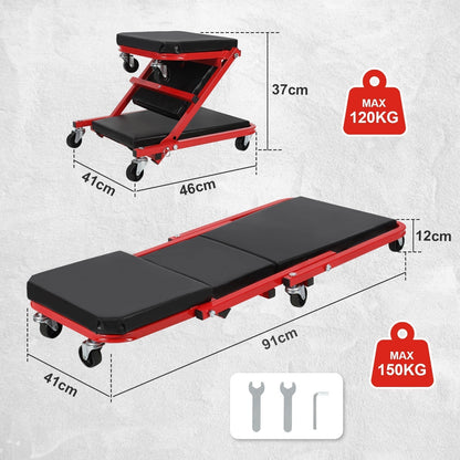 Assembly trolley workshop bench with 6 wheels