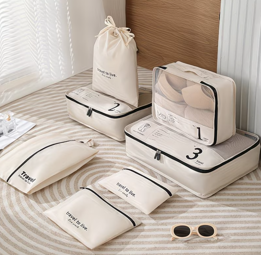 7-piece suitcase organizer set water-repellent