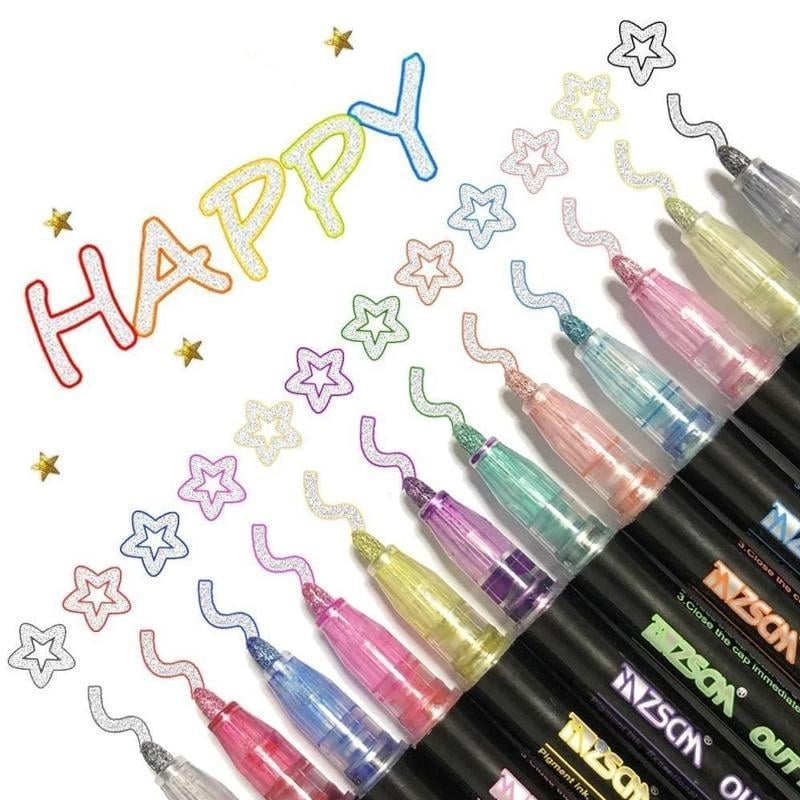 Metallic Coloring Pencils Set 12 Colors