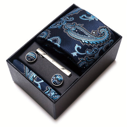 Men's Tie Set with Pocket Square and Cufflinks