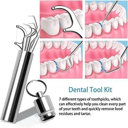 7-piece stainless steel toothpick set