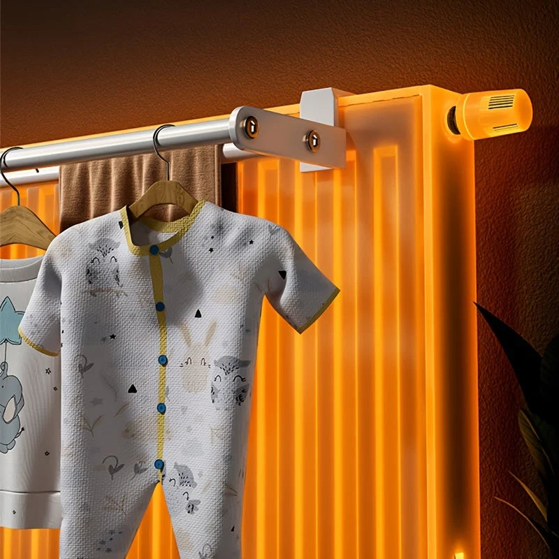 Radiator drying rack with 2 rods
