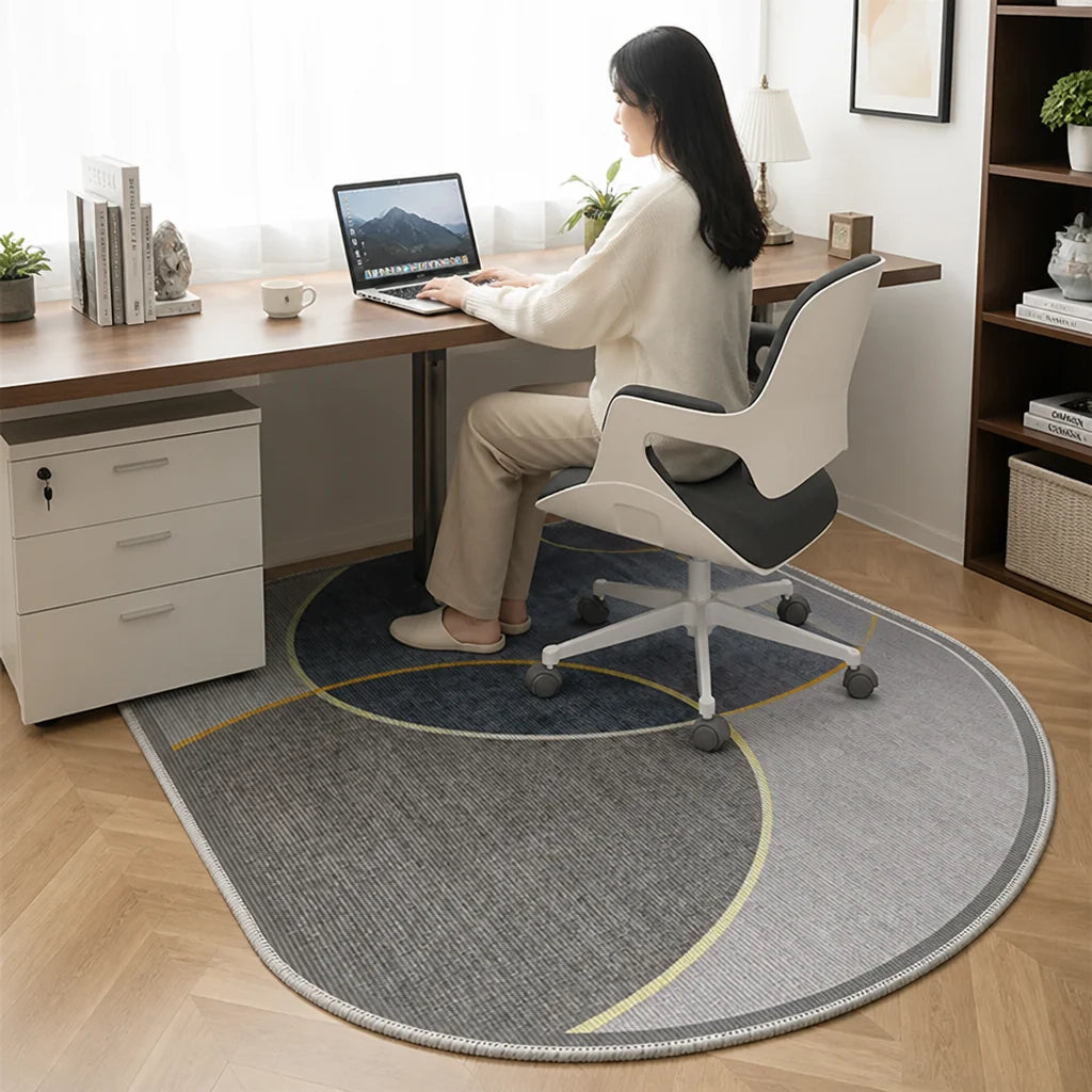 Wrinkle-free, noise-reducing printed floor protection mat for office chairs