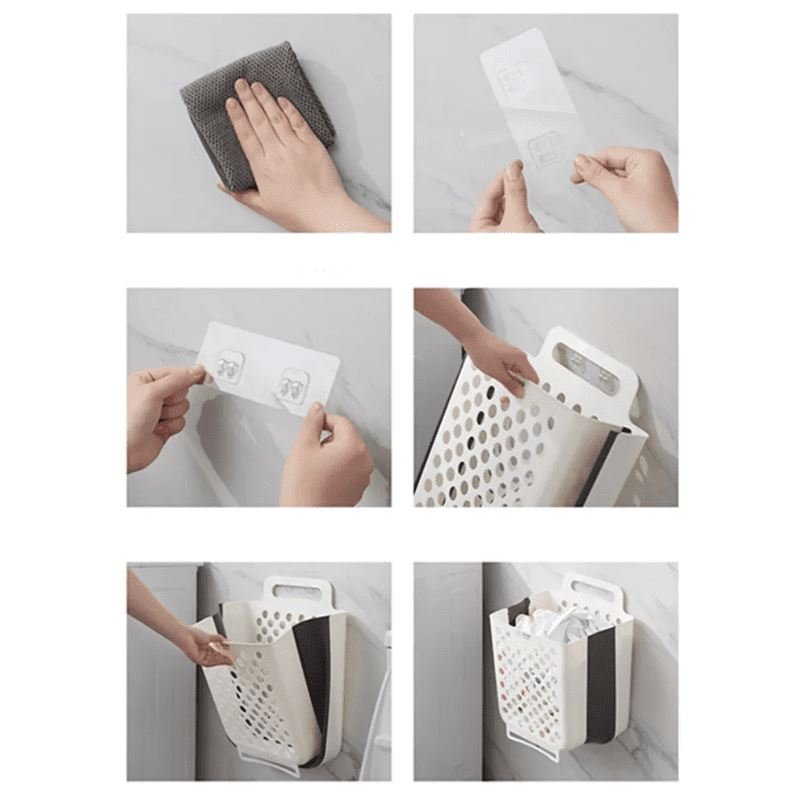 Space-saving laundry basket extendable & foldable