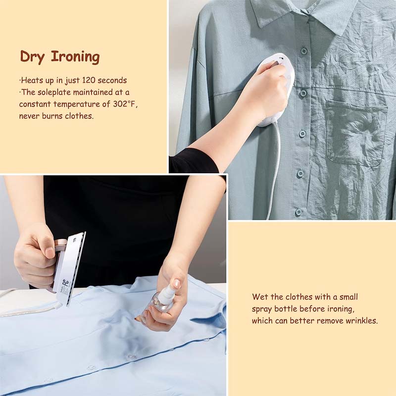 Travel iron for on the go with ceramic soleplate