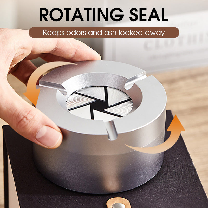 360° Stainless Steel Ashtray with Twist Lock