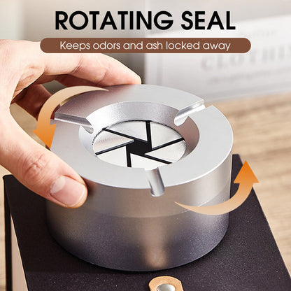 360° Stainless Steel Ashtray with Twist Lock