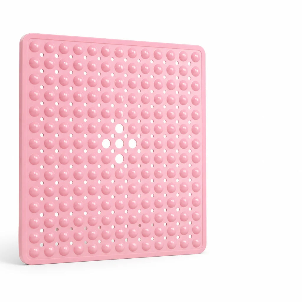 Non-slip Shower Mat with Suction Cups & Quick Drainage (Machine Washable)