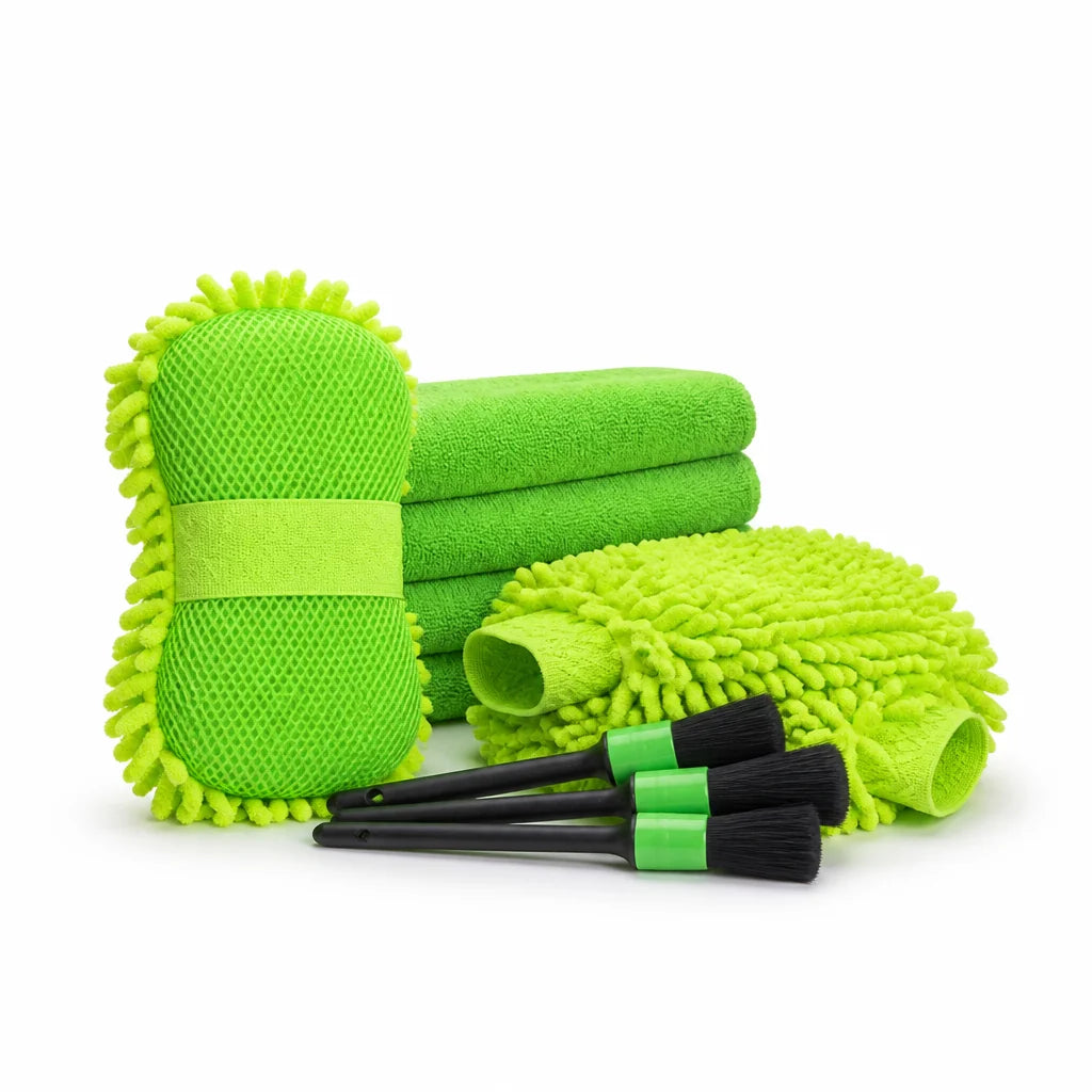 Scratch-free, paint-friendly microfiber car wash set (sponges, towels & gloves)