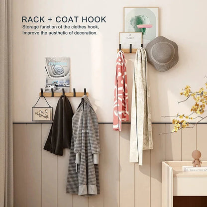 Wall coat rack with adjustable double hooks
