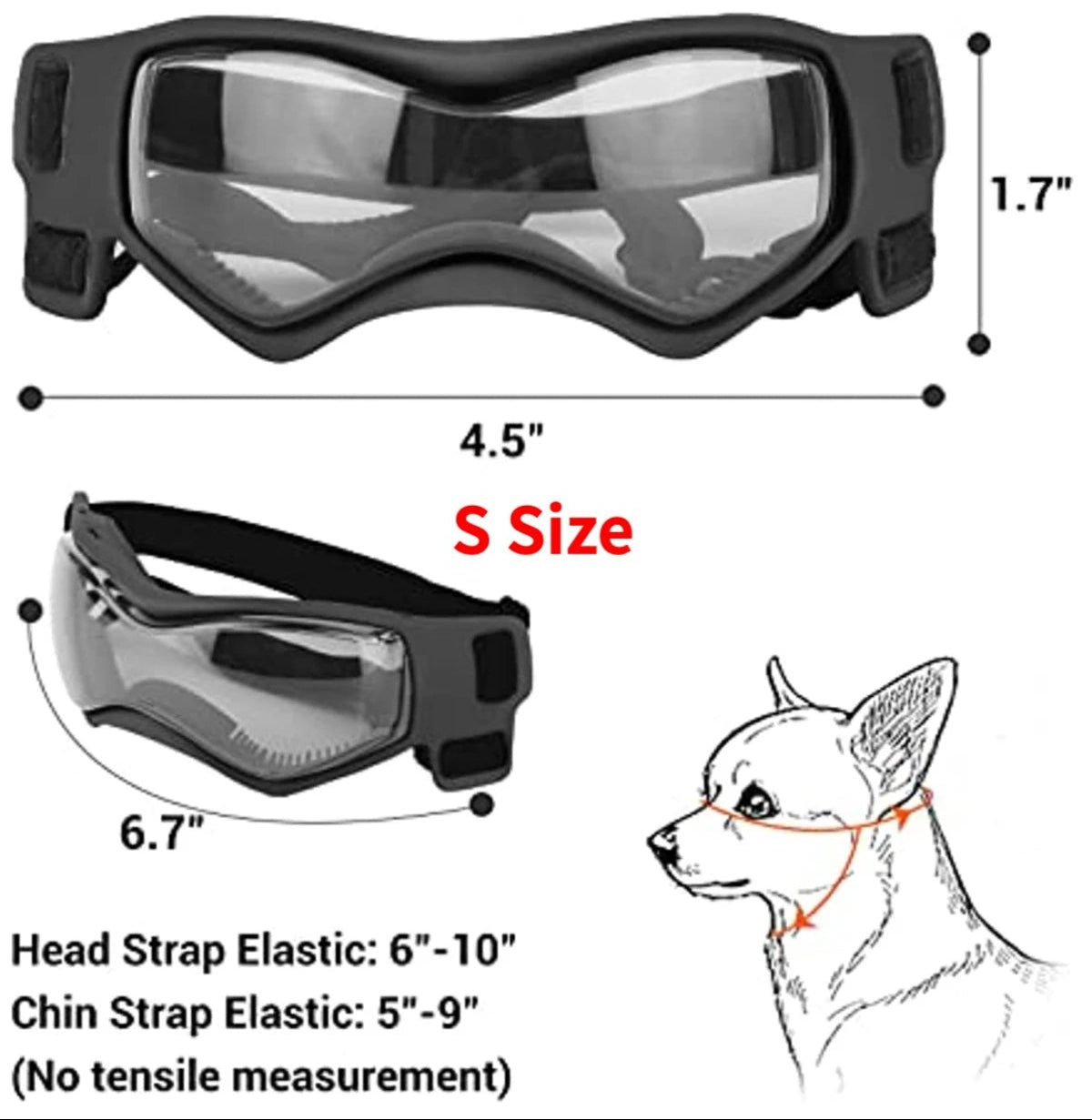 Dog Protective Glasses with UV, Wind & Dust Protection