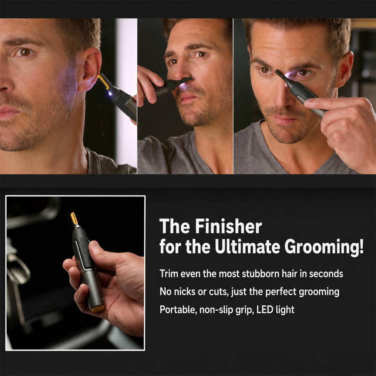 Precision trimmer with LED & titanium blade 15 cm