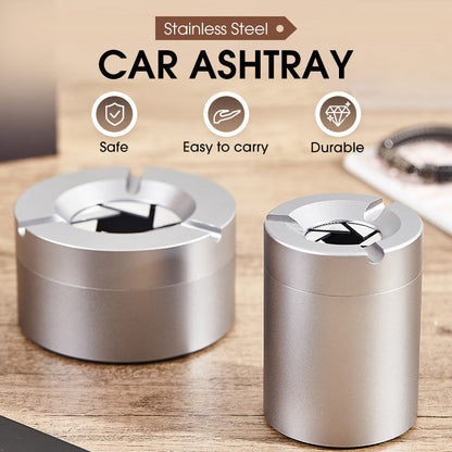 360° Stainless Steel Ashtray with Twist Lock