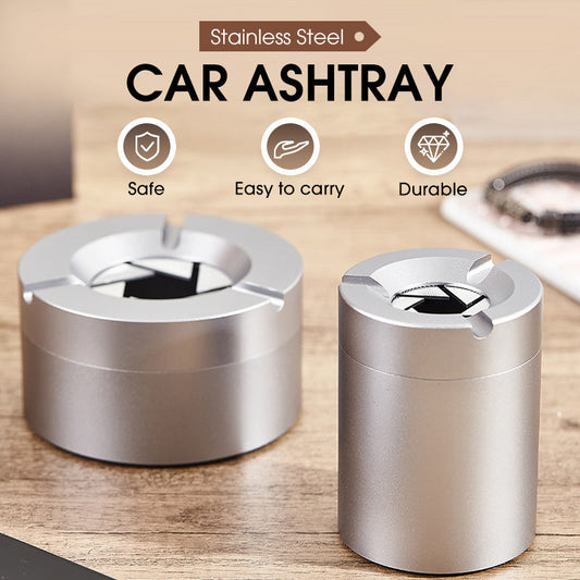 360° Stainless Steel Ashtray with Twist Lock