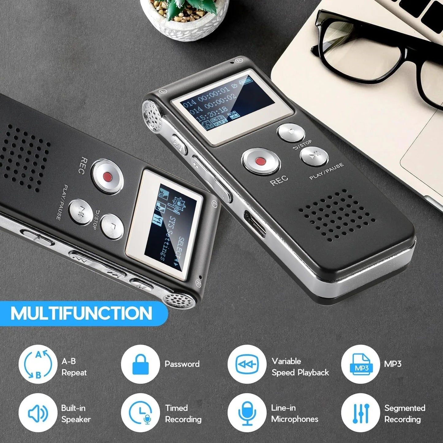 Digital voice recorder with voice activation