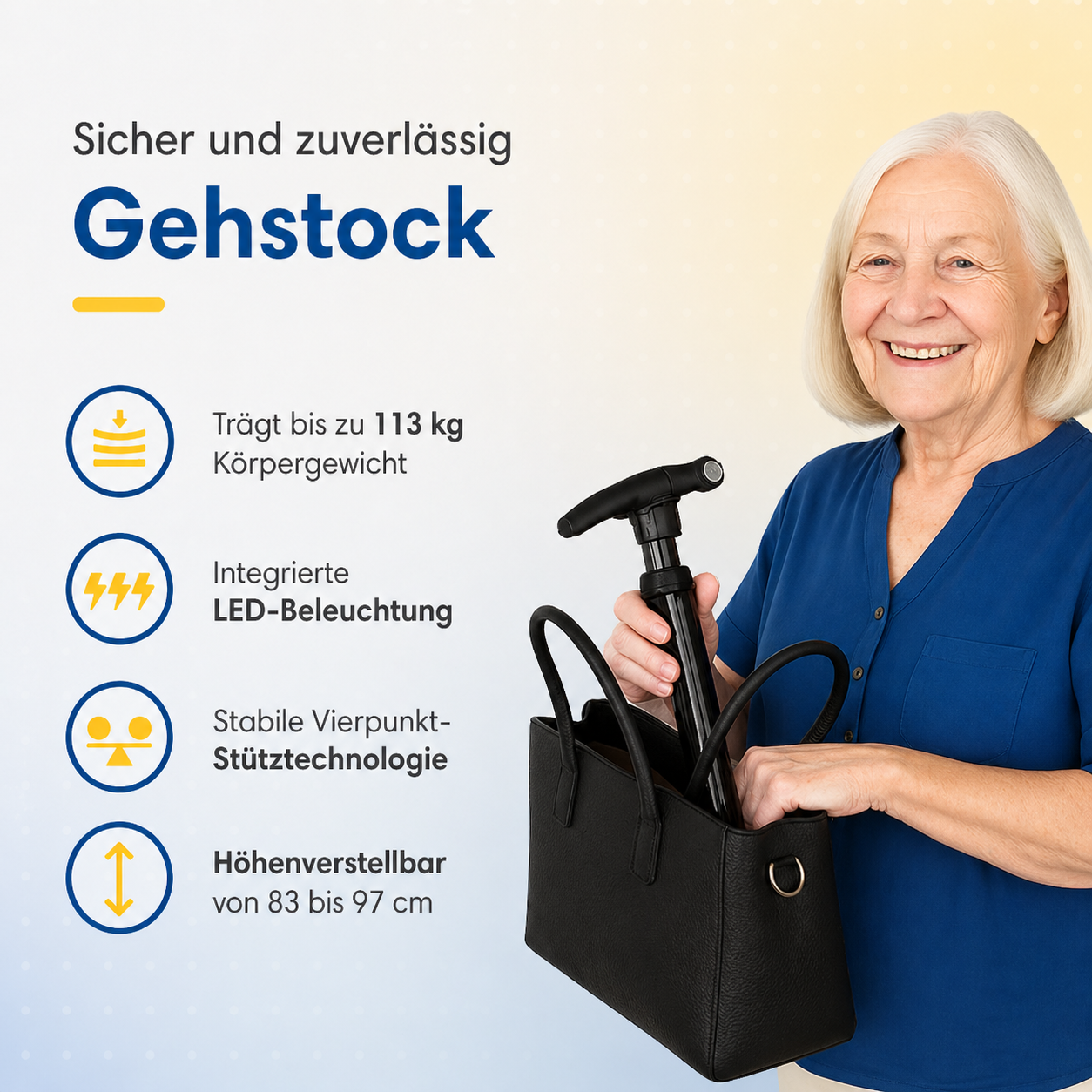 Adjustable Height Walking Stick