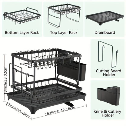 2-Tier Draining Rack with Drainage
