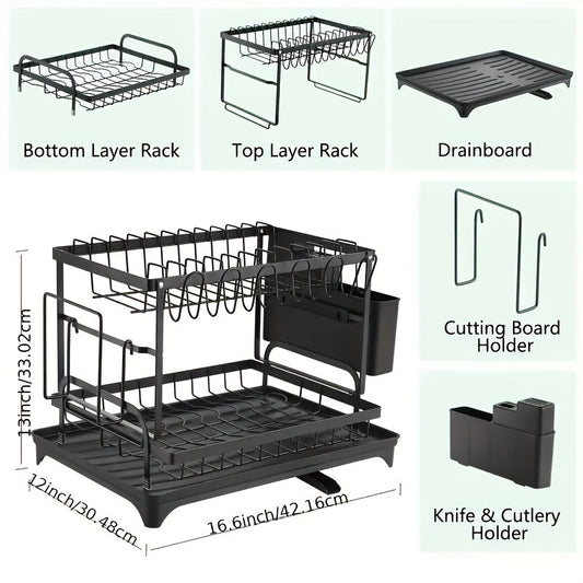 2-Tier Draining Rack with Drainage
