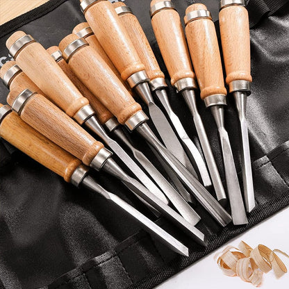 12-Piece Wood Carving Chisel Set 6-38mm