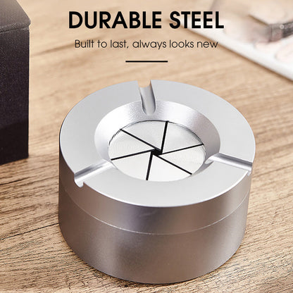 360° Stainless Steel Ashtray with Twist Lock