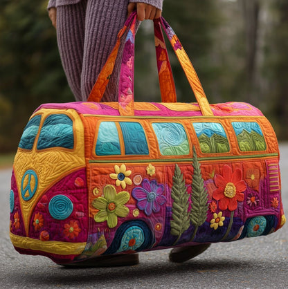 FloraVoyage Quilted Floral Travel Bag