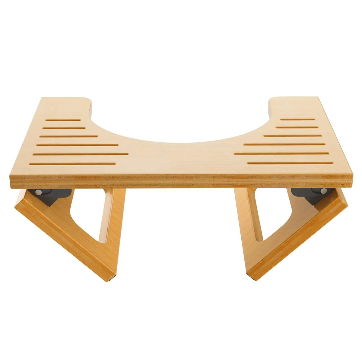 Foldable Bamboo Toilet Stool with Non-Slip Feature