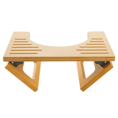 Foldable Bamboo Toilet Stool with Non-Slip Feature