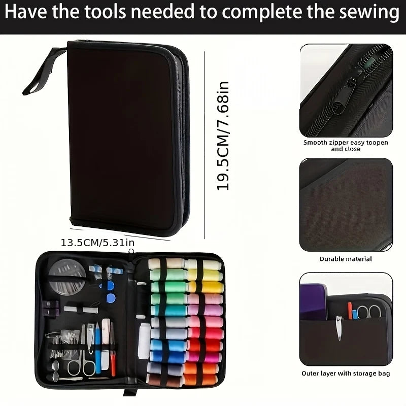 100-piece sewing kit in case