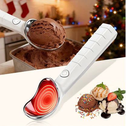 Heated ice cream scoop – serve immediately