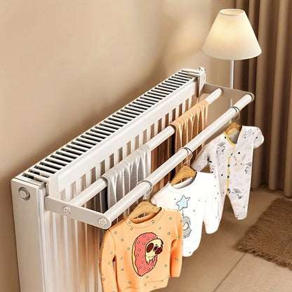 Radiator drying rack with 2 rods