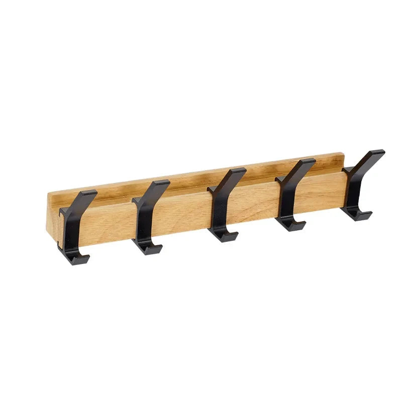 Wall coat rack with adjustable double hooks