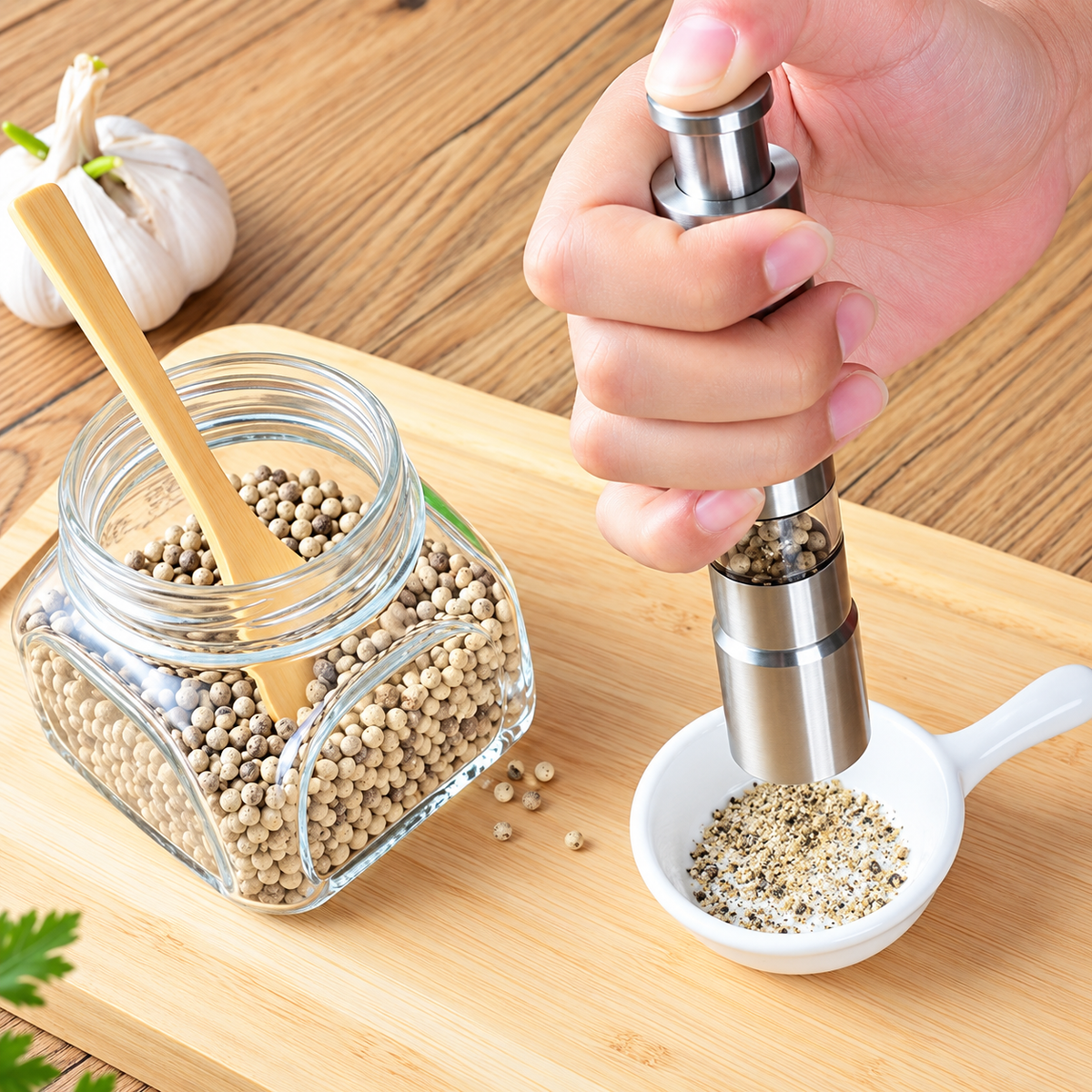 GrindMaster Stainless Steel Salt and Pepper Mill